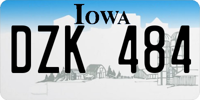 IA license plate DZK484