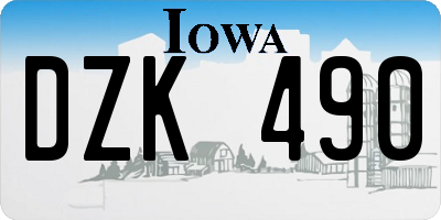 IA license plate DZK490