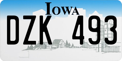 IA license plate DZK493