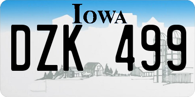 IA license plate DZK499