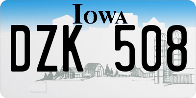 IA license plate DZK508