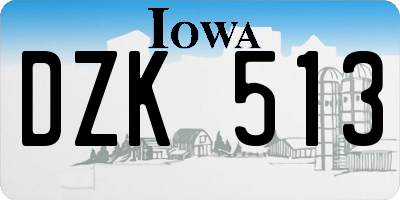 IA license plate DZK513