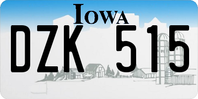 IA license plate DZK515