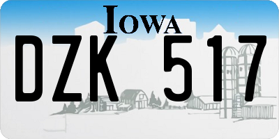 IA license plate DZK517