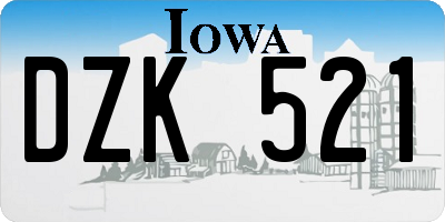 IA license plate DZK521