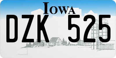 IA license plate DZK525
