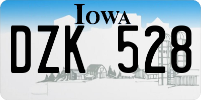 IA license plate DZK528