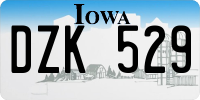 IA license plate DZK529