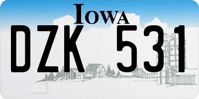 IA license plate DZK531
