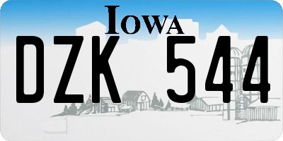 IA license plate DZK544