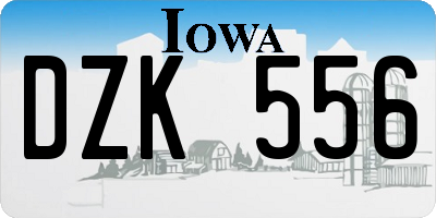 IA license plate DZK556