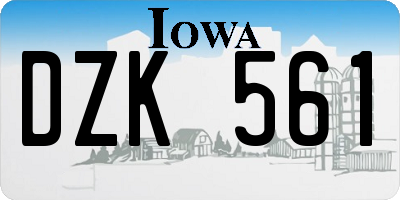 IA license plate DZK561