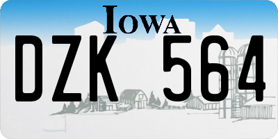 IA license plate DZK564