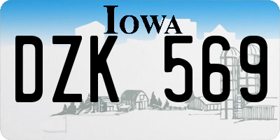 IA license plate DZK569