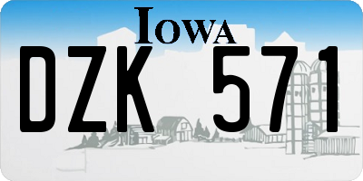 IA license plate DZK571