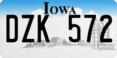 IA license plate DZK572