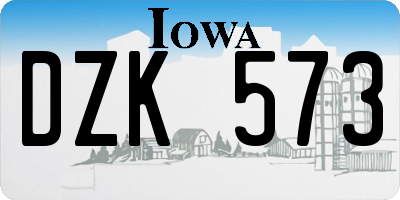 IA license plate DZK573