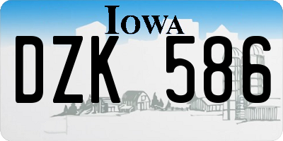 IA license plate DZK586