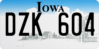 IA license plate DZK604