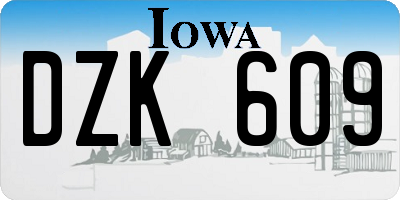 IA license plate DZK609