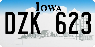 IA license plate DZK623
