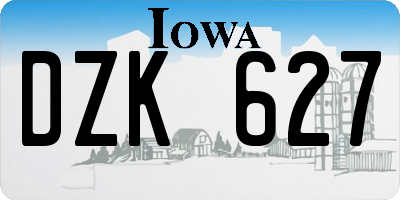 IA license plate DZK627