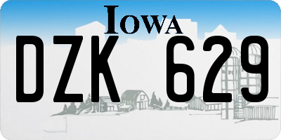 IA license plate DZK629