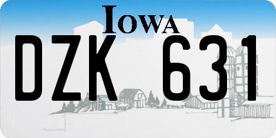 IA license plate DZK631