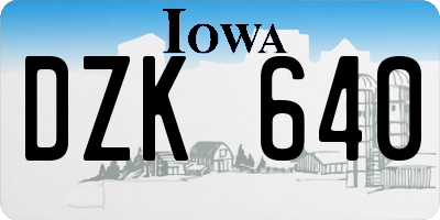 IA license plate DZK640