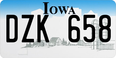 IA license plate DZK658