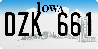 IA license plate DZK661