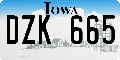 IA license plate DZK665