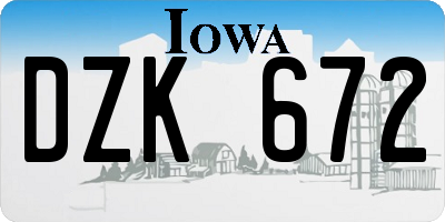 IA license plate DZK672