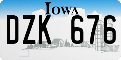 IA license plate DZK676