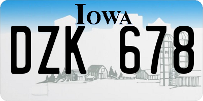 IA license plate DZK678