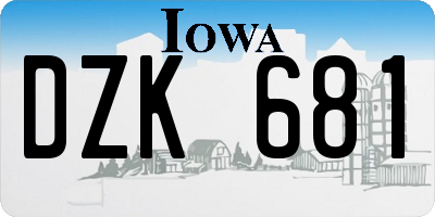 IA license plate DZK681