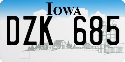 IA license plate DZK685