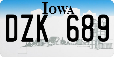 IA license plate DZK689