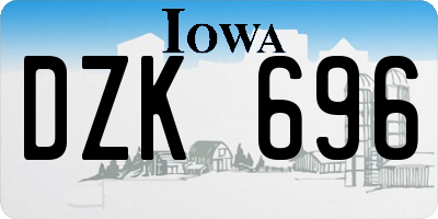 IA license plate DZK696