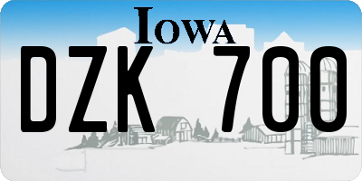 IA license plate DZK700