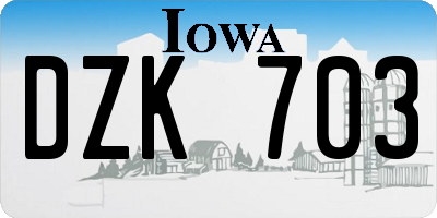 IA license plate DZK703