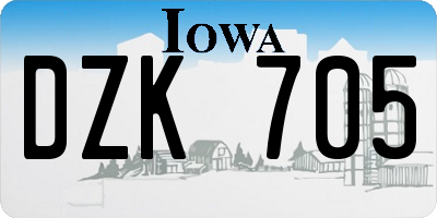 IA license plate DZK705