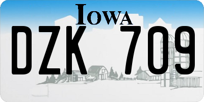 IA license plate DZK709