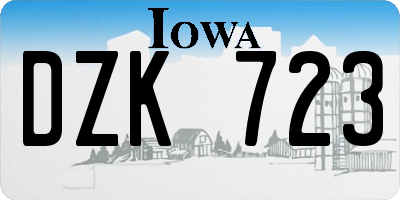 IA license plate DZK723