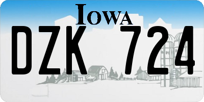 IA license plate DZK724