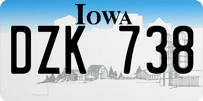 IA license plate DZK738