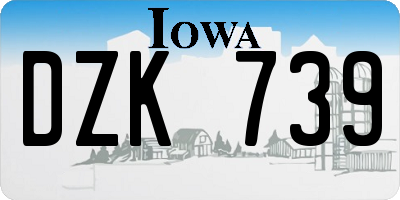 IA license plate DZK739