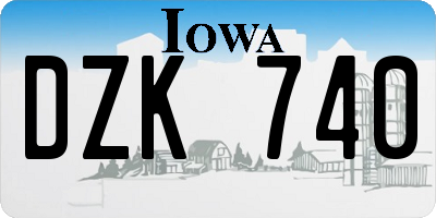IA license plate DZK740