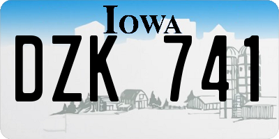 IA license plate DZK741