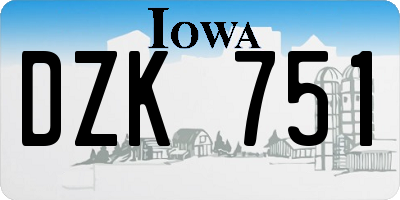 IA license plate DZK751